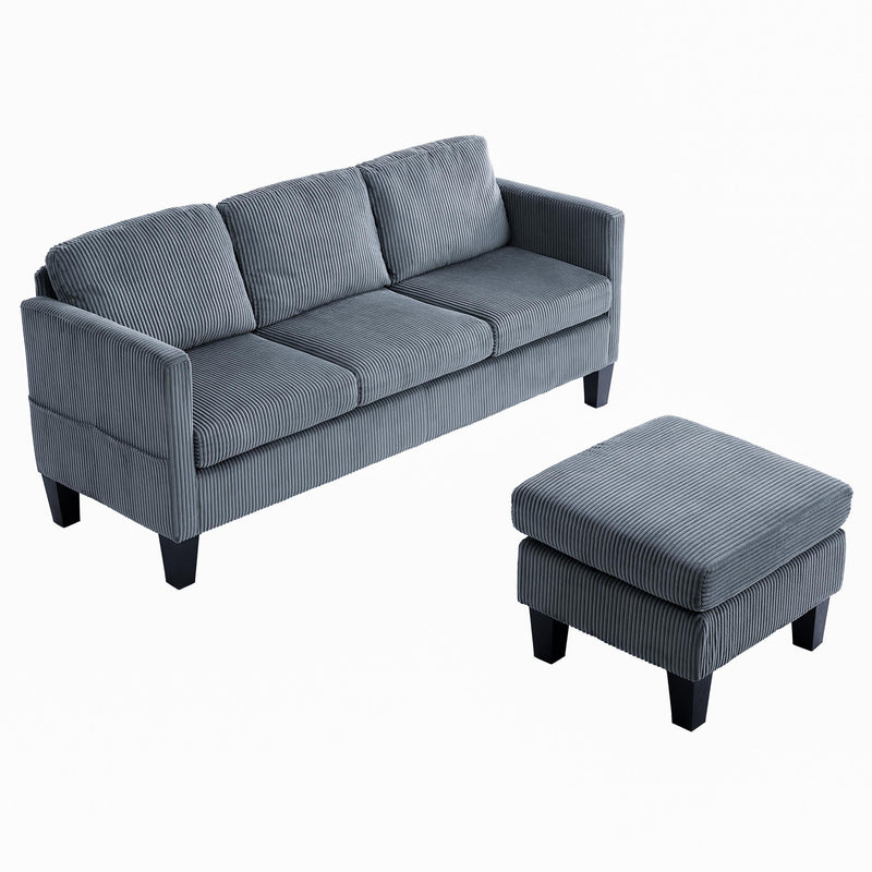 Modern L-Shaped Sectional Sofa with Padded Cashmere Upholstery – Space-Saving Design for Living Rooms & Apartments, Easy Assembly, Grey