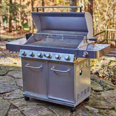 Monument Grills 77352 | Full Stainless Propane Gas Grill with Free Rotisserie Kit