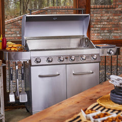 Monument Grills 77352 | Full Stainless Propane Gas Grill with Free Rotisserie Kit