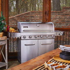 Monument Grills 77352 | Full Stainless Propane Gas Grill with Free Rotisserie Kit