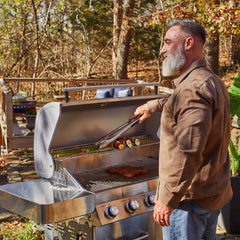 Monument Grills 77352 | Full Stainless Propane Gas Grill with Free Rotisserie Kit