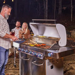 Monument Grills 77352 | Full Stainless Propane Gas Grill with Free Rotisserie Kit