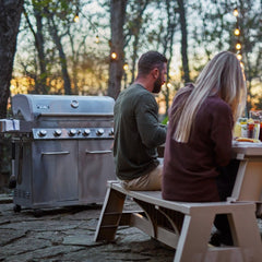 Monument Grills 77352 | Full Stainless Propane Gas Grill with Free Rotisserie Kit