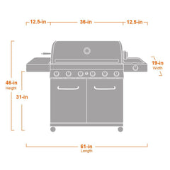 Monument Grills 77352 | Full Stainless Propane Gas Grill with Free Rotisserie Kit