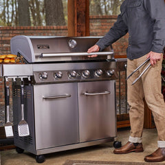 Monument Grills 77352 | Full Stainless Propane Gas Grill with Free Rotisserie Kit