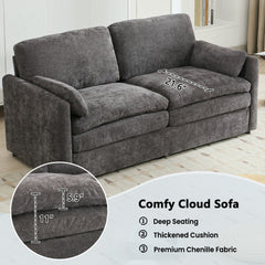 68.1' Cozy Upholstered Loveseat Sofa with Double Cushion Design, Grey Chenille