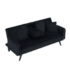 Minimalist style, straight-line corduroy sofa suitable for sitting and lying in the living room and bedroom