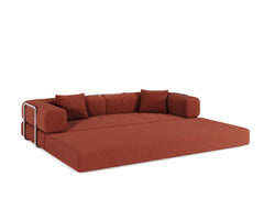 78.8inch  Modular Sectional Sofa, Convertible Pudding Block Sofa, Floor Standing Sofa Bed Arm Comfort Sofa Bed, Compression Sofa for Living Room and Bedroom -  (Orange)