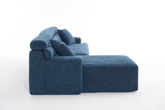 105'' Cloud Sectional Couch with L-Shape Chaise,Modern Modular Sofa with Deep Seat, Boneless Sofa for Living Room Bedroom,No Assembly Required,Blue.