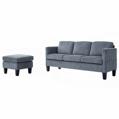 Modern L-Shaped Sectional Sofa with Padded Cashmere Upholstery – Space-Saving Design for Living Rooms & Apartments, Easy Assembly, Grey