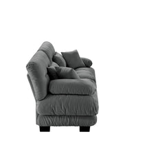 Cloud Couch 2 Seater Sofa for Living Room, Chenille 2 - Seat sofa with 2 Lumbar pillows and 2 throw pillows,Chenille Gray