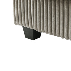 Modern 4-Seater Corduroy Sofa Couch with USB Ports, Hidden Storage Arms, and Flip-Top Cup Holders, Brown, 133 Inches