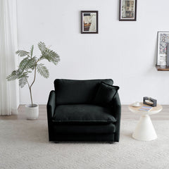 2 Seater Loveseat and Chair Set, 2 Piece Sofa & Chair Set, Loveseat and Accent Chair , 2-Piece Upholstered Chenille Sofa Living Room Couch Furniture(1+2 Seat ) ,Black Chenille