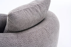 360° Swivel Chair Accent Barrel Chair Swivel Round Upholstered Sofa Chair with 3 Removable Pillows for Living Room, Bedroom, Office and Hotel, High-Resilience Sponge,Grey