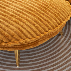 65.00 inches long, Corduroy Sofa Fabric, with three matching pillows and two spacious and comfortable seats, for Apartment Office Living Room - Yellow
