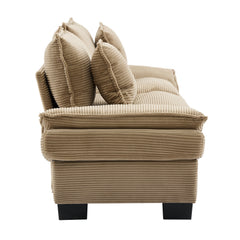 Corduroy Sofa Sleeper Couch Loveseat Sofa with Pillows Comfy Upholstered Deep Seat Sofa for Bedroom,Living Room,Apartment,Office,Dorm-Khaki Corduroy