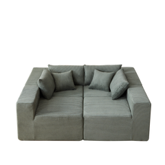 104-Inch Corduroy  Modular L Shaped Sectional Sofa,Luxury Floor Couch Set,Upholstered Indoor Furniture,Foam-Filled Compressed Sofa for Living Room,Bedroom,4 PC Free Combination