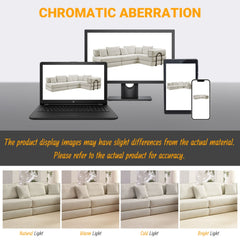 Oversized Upholstered Sectional Sofa Couch Set, Modular 118.2 ' L Shaped Floor Living Room Sofa Set With 6 Pillows, DIY Combination Sofa Couch for living rooms, apartments,bedrooms, Light Grey