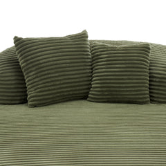 Modern Chaise Lounge Sofa Boneless Couch with Two Supportive Pillows, Green Corduroy, 51.6' Sofa Bed