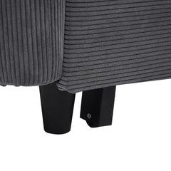 Modern Convertible Pull-out Sofa Bed with USB Ports, Dark Grey Corduroy, 57.48'