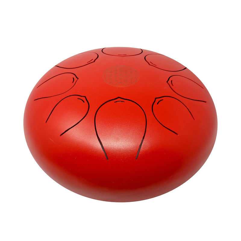 Rare Earth Gallery 25cm Pentatonic Steel Singing Drum - Chinese Red W04E-EM