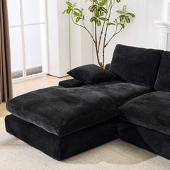 99*69' Modular Sectional Living Room Sofa Set, Modern Minimalist Style Couch, Upholstered Sleeper Sofa for Living Room, Bedroom, 2 PC Free Combination, Installation-free Sofa, L-Shape, Black