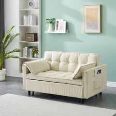 54.30-inch double Upholstered broaching machine, plank support, Upholstered frame broaching machine, Twin bed, beige