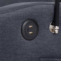 Convertible Sofa Bed Loveseat with USB Ports, Side Pockets, Cup Holders, and Phone Holder in Blue Grey Bella Fabric, 55.9'