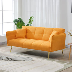 70-inch teddy fleece sofabed, convertible futon sofabed with adjustable arms and backrest, modern love sofa for living room and bedroom.