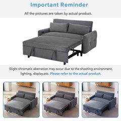 Modern Convertible Pull-out Sofa Bed with USB Ports, Dark Grey Corduroy, 57.48'