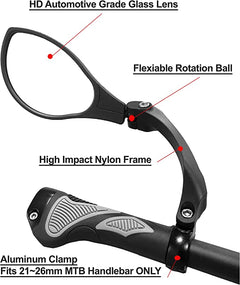 Magnum Bikes HD Glass Handlebar Mirror (Left-Hand) 6002