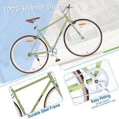 Single Speed Retro style 700C Road Bike For men women's City Bicycle,Steel Frame