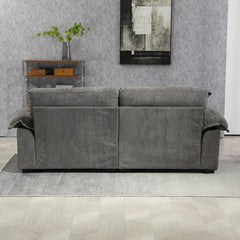 84' Chenille Sofa Small Sofa Loveseat Deep Seat Sofa Couch with 2 Throw Pillows & Memory Foam for Living Room Apartment Office Lounge-Grey