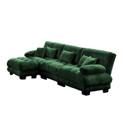 Luxury Modular Sectional Sofa Couch,Oversized L Shaped Cloud Couch for Living Room,Deep Seat Sofa Couch with Convertible Ottoman,Chenille Green