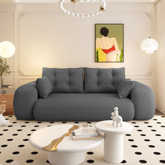 Human Dog Bed, Lazy Sofa Couch, 78.7 ' Multi-Functional Foldable Sofa Bed, 3-in-1 Teddy Fabric Foam-Filled Sleeper Sofa Bed for Living Room,Guest Bed,Playroom,Grey