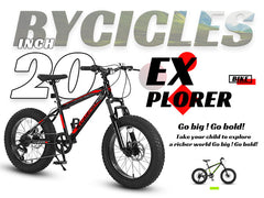 S20109 20 Inch Mountain Bike for Kids and Teenagers, High Carbon Steel Frame, Disc Brakes, Durable Wide Tires, Front Suspension, 7-Speed, Ideal for Snow and Off-Road Riding