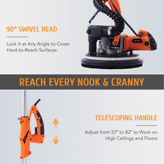 850W 82" Electric Extendable Drywall Grinding Tools Sander Machine (92157432)