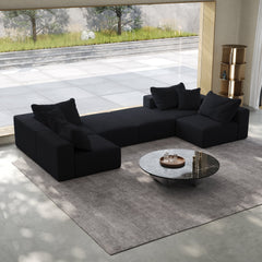Oversized sponge cloud sofa,Modern Upholstered Sectional Sofa Couch Set,Modular 162' L Shaped Sectional Living Room Sofa Set With 6 Pillows,Free Combination Sofa Couch for Living Room,Bedroom