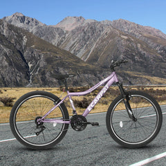 A26208 Ecarpat 26  Inch Mountain Bike, 21-Speed V-Brake, Front Suspension,  Carbon Steel Frame Mountain Bike For  Teenagers Girls Women Bicycles