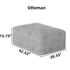 Modern Oversized Modular Sectional Sofa with Ottoman, Seat, Chaise lounge and Armrest, Sparkling Chenille Fabric Soft Cushion Sofa with 4 Pillows,4 PCS DIY Combination Tufted Sofa,No Assembly Required