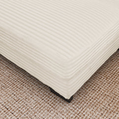 Corduroy Tufted Upholstered Sleeper Sectional Sofa, L-Shaped Modular Convertible Sofa , Can freely change the position of the footrests-Beige(Assembly is required)