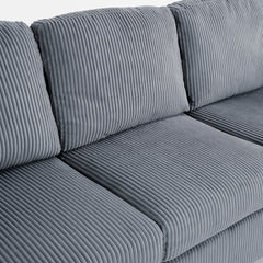 Modern L-Shaped Sectional Sofa with Padded Cashmere Upholstery – Space-Saving Design for Living Rooms & Apartments, Easy Assembly, Grey