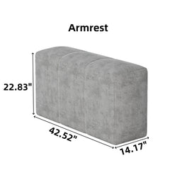 Modern Oversized Modular Sectional Sofa with Ottoman, Seat, Chaise lounge and Armrest, Sparkling Chenille Fabric Soft Cushion Sofa with 4 Pillows,4 PCS DIY Combination Tufted Sofa,No Assembly Required
