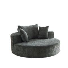 55''L Chenille Foam Single Swivel Chair, Fluffy Modern Sleeper, 360 Degree Swivel Chair for Living Room, Bedroom, Lounge and Projection Room