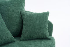 360° Swivel Chair Accent Barrel Chair Swivel Round Upholstered Sofa Chair with 3 Removable Pillows for Living Room, Bedroom, Office and Hotel, High-Resilience Sponge,Green