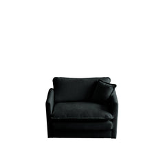 3 Piece Sofa Set with Arm Pillows and Toss Pillows , Sofa Set Include 2- Piece of Arm Chair and One 2-seat Sofa, Space Saving Casual Sofa Set for Living Room, Black Chenille