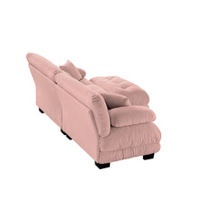 Cloud Couch Sectional Sofa for Living Room, Chenille 2 Seater Sofa with 2 Lumbar pillows and 2 throw pillows , Upholstered Wide Arm Sofa with Convertible Ottoman,Chenille Pink