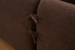Compression Sponge L-Shape Sectional Sofa with Curved Chaise, Brown Modular Chenille Couch No Assembly Required, 30D High-Density for Living Room Bedroom Apartment Lounge.