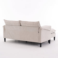 Convertible Combination Sofa, Sofa U-Shaped, Sofa with Footstools with Storage, Beige Sofa for Living Room, Living Room/Bedroom/Office/Small Space 2-Seater Combination Sofa - Beige