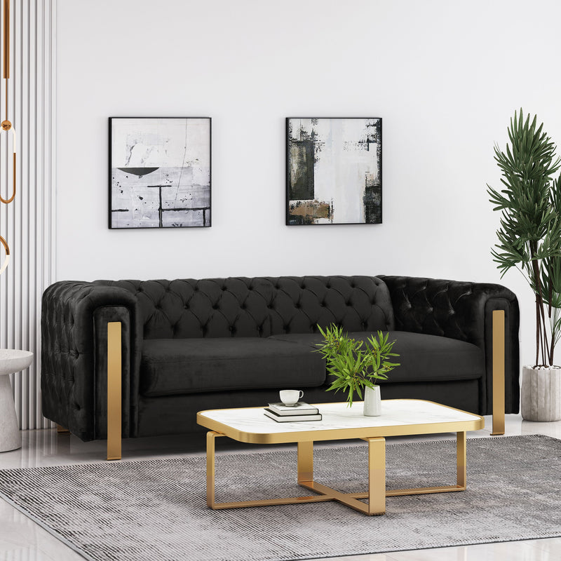 Mirod Comfy 3-seat Sofa with Tufted Back and Arm, Modern for Living Room